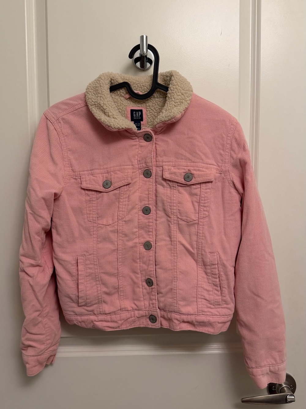 GAP Pink Corduroy Jacket with Cream Sherpa (size 14-16)